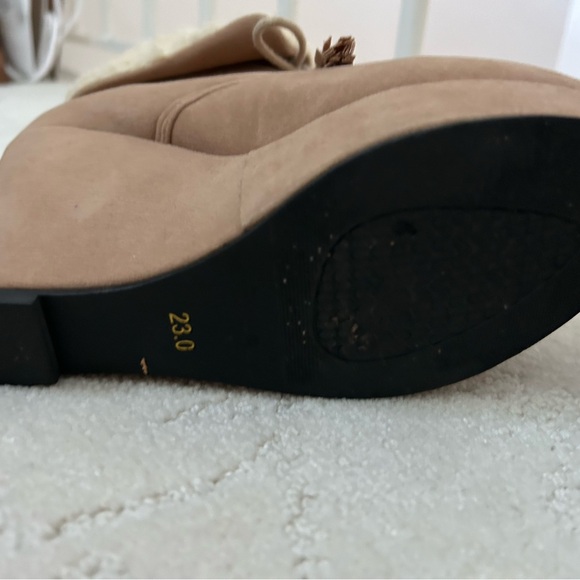 Faux shearling wedges Japan kawaii winter autumn heels size 23 US 6 Jirai boots - Picture 6 of 6